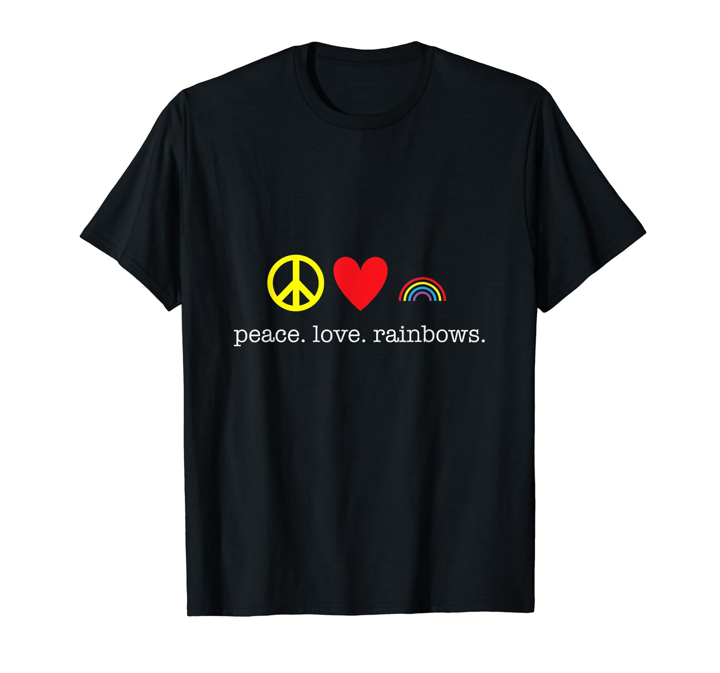 Fun Rainbow Peace And Love T-Shirt - Trendy Graphic for Adults - T-Shirt, Sweatshirt, Hoodie
