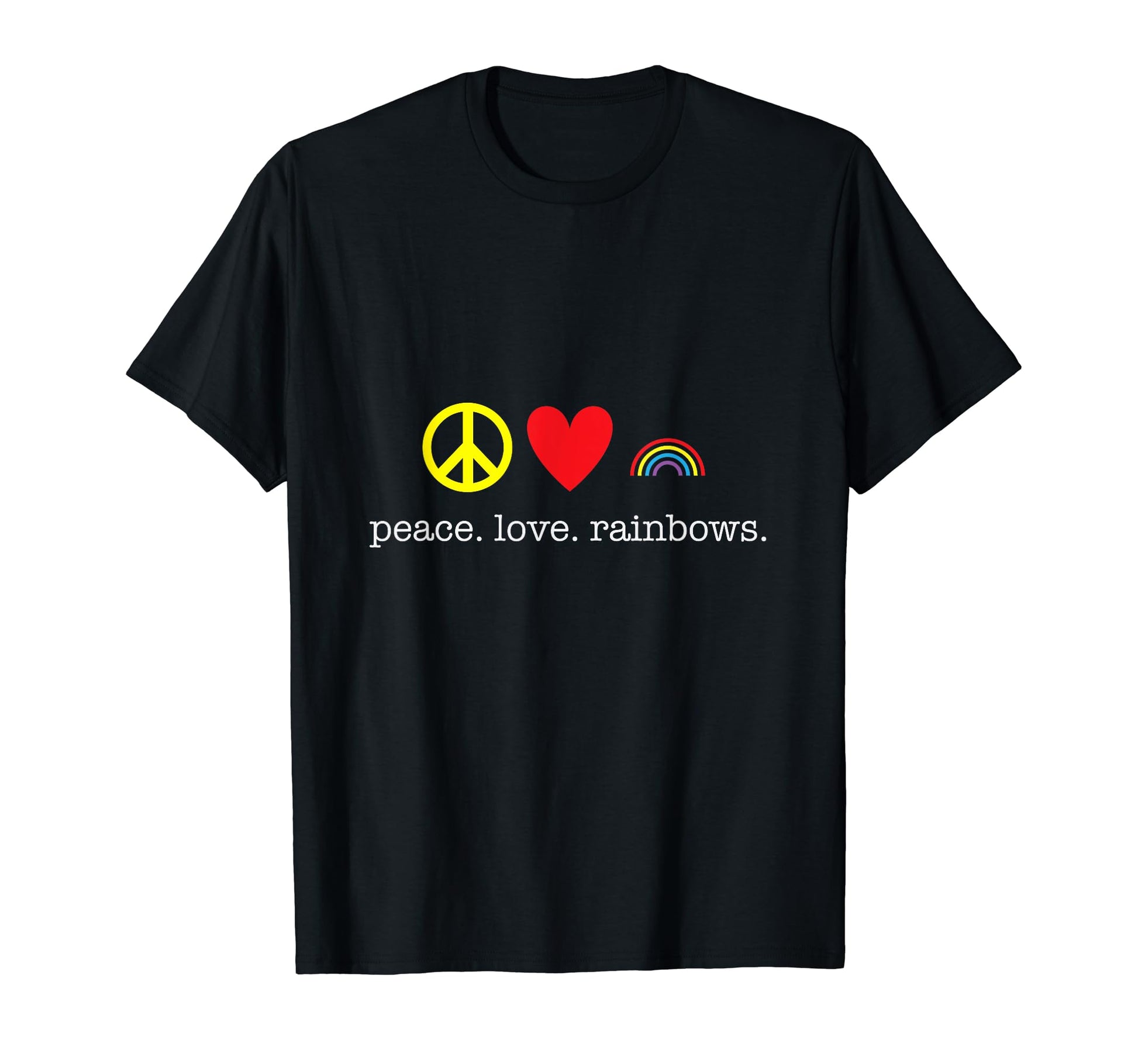 Fun Rainbow Peace And Love T-Shirt - Trendy Graphic for Adults - T-Shirt, Sweatshirt, Hoodie