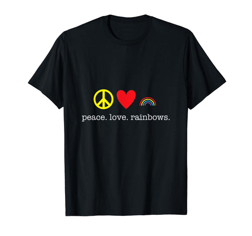 Fun Rainbow Peace And Love T-Shirt - Trendy Graphic for Adults - T-Shirt, Sweatshirt, Hoodie