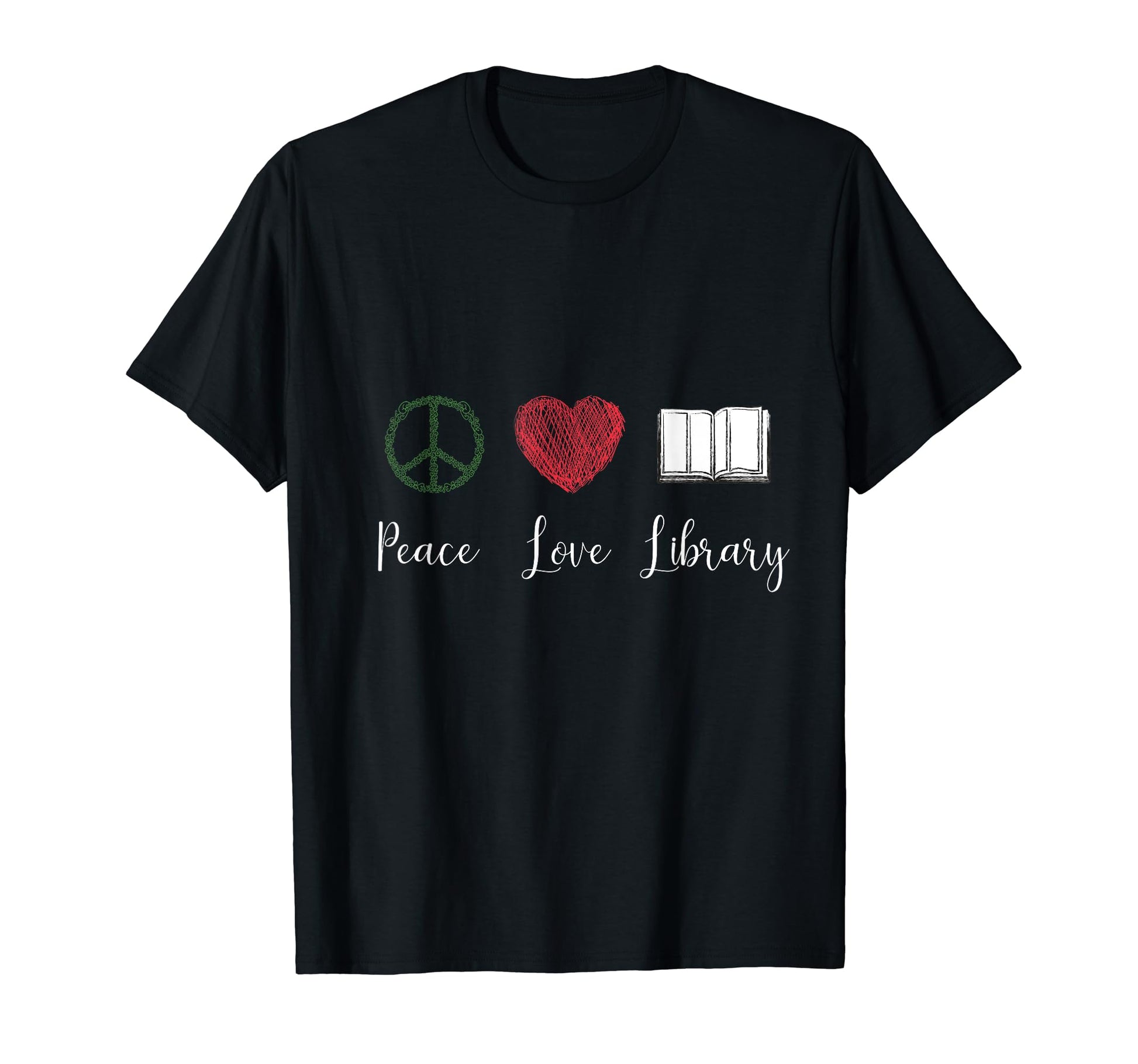 Peace Love Library Hippie Gift T-Shirt - Fun Novelty Design Men Women - T-Shirt, Sweatshirt, Hoodie
