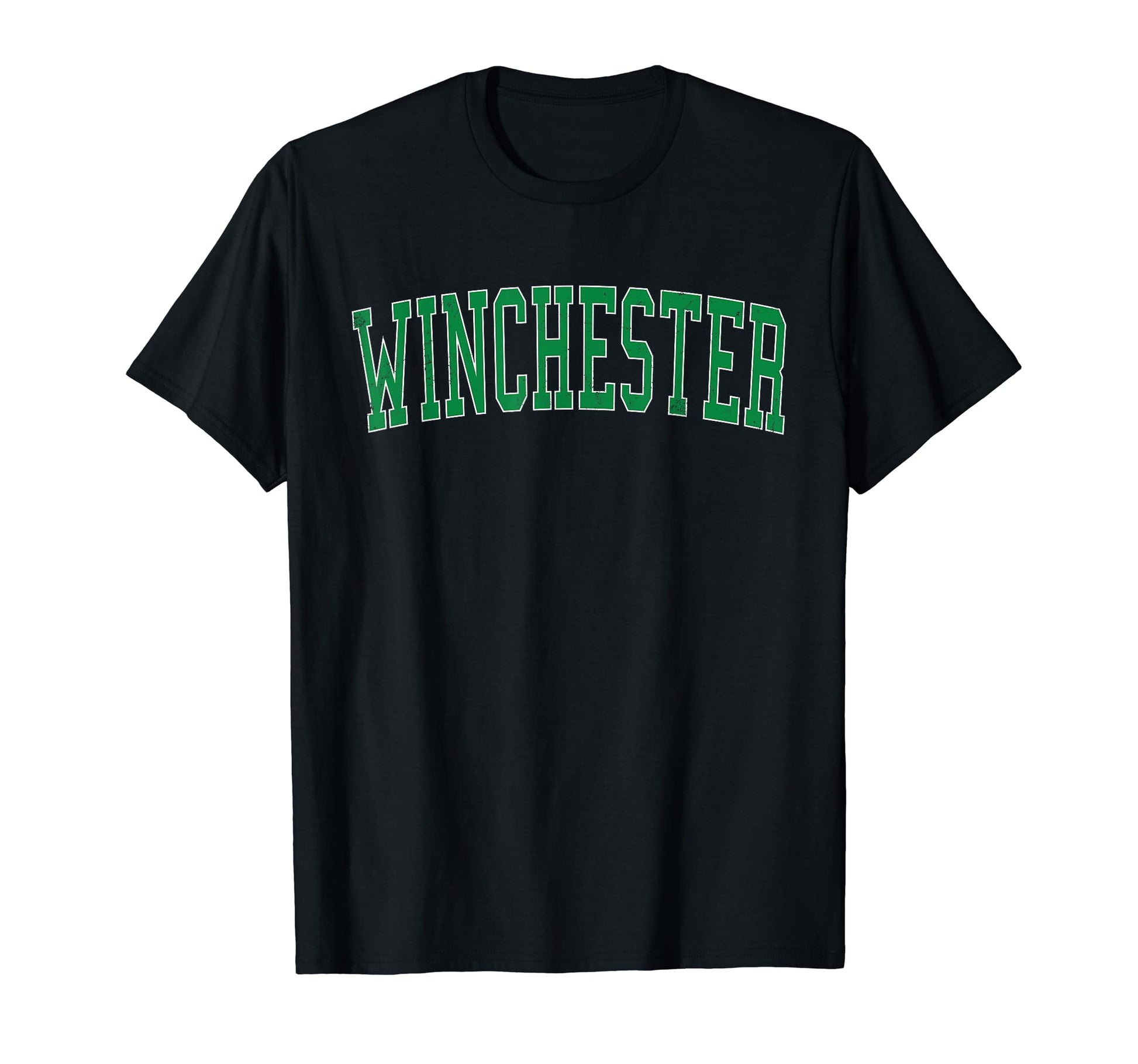 Winchester Nv Distressed Green Varsity T-Shirt - Fun Novelty Design Unisex - T-Shirt, Sweatshirt, Hoodie