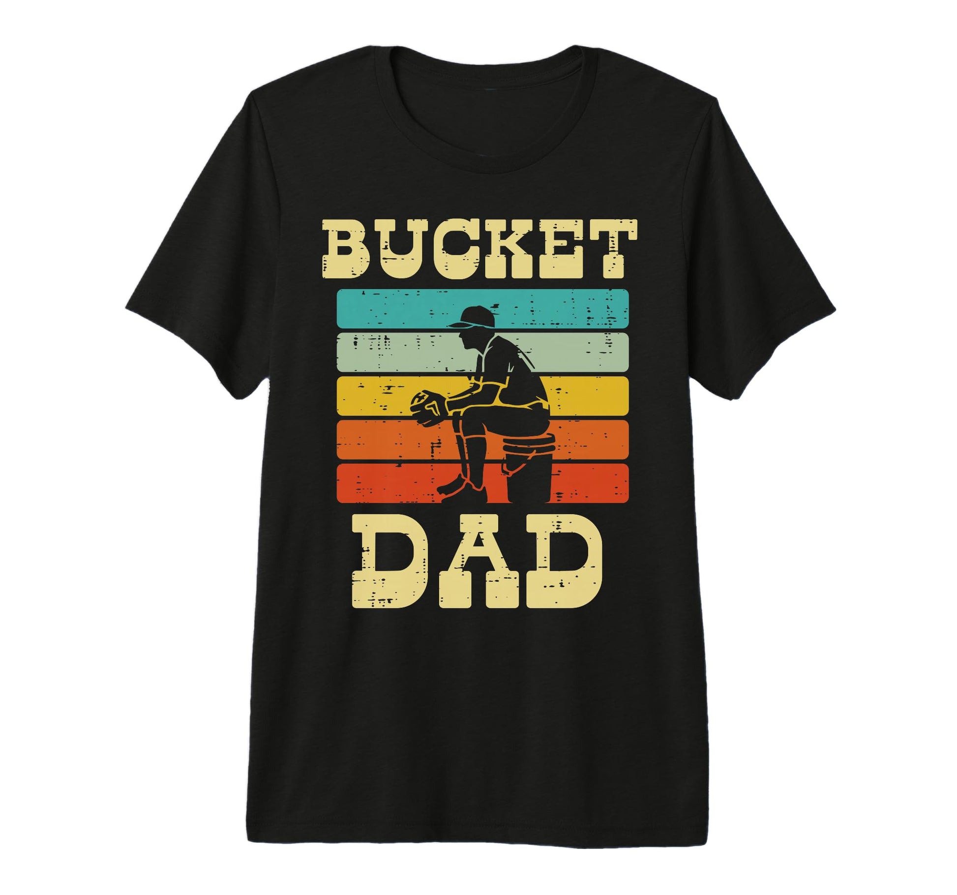 Bucket Dad Softball Baseball Fathers Day T-Shirt - Custom Art Print Unisex - T-Shirt, Sweatshirt, Hoodie