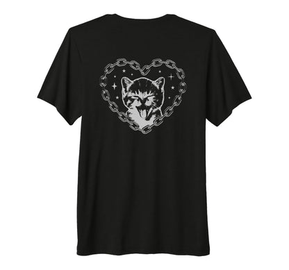 Y2K Cat Chain Heart Emo Goth 90S 2000S T-Shirt - Custom Art Print Unisex - T-Shirt, Sweatshirt, Hoodie