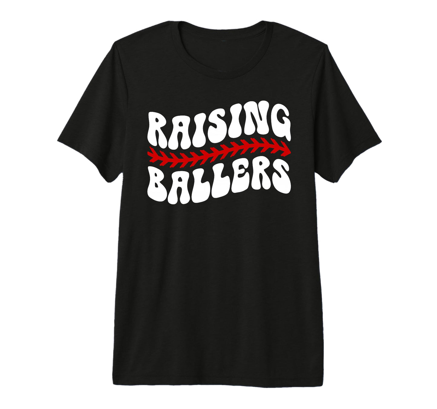 Raising Ballers Groovy Baseball T-Shirt - Fun Novelty Design Unisex - T-Shirt, Sweatshirt, Hoodie
