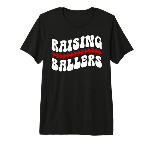 Raising Ballers Groovy Baseball T-Shirt - Fun Novelty Design Unisex - T-Shirt, Sweatshirt, Hoodie