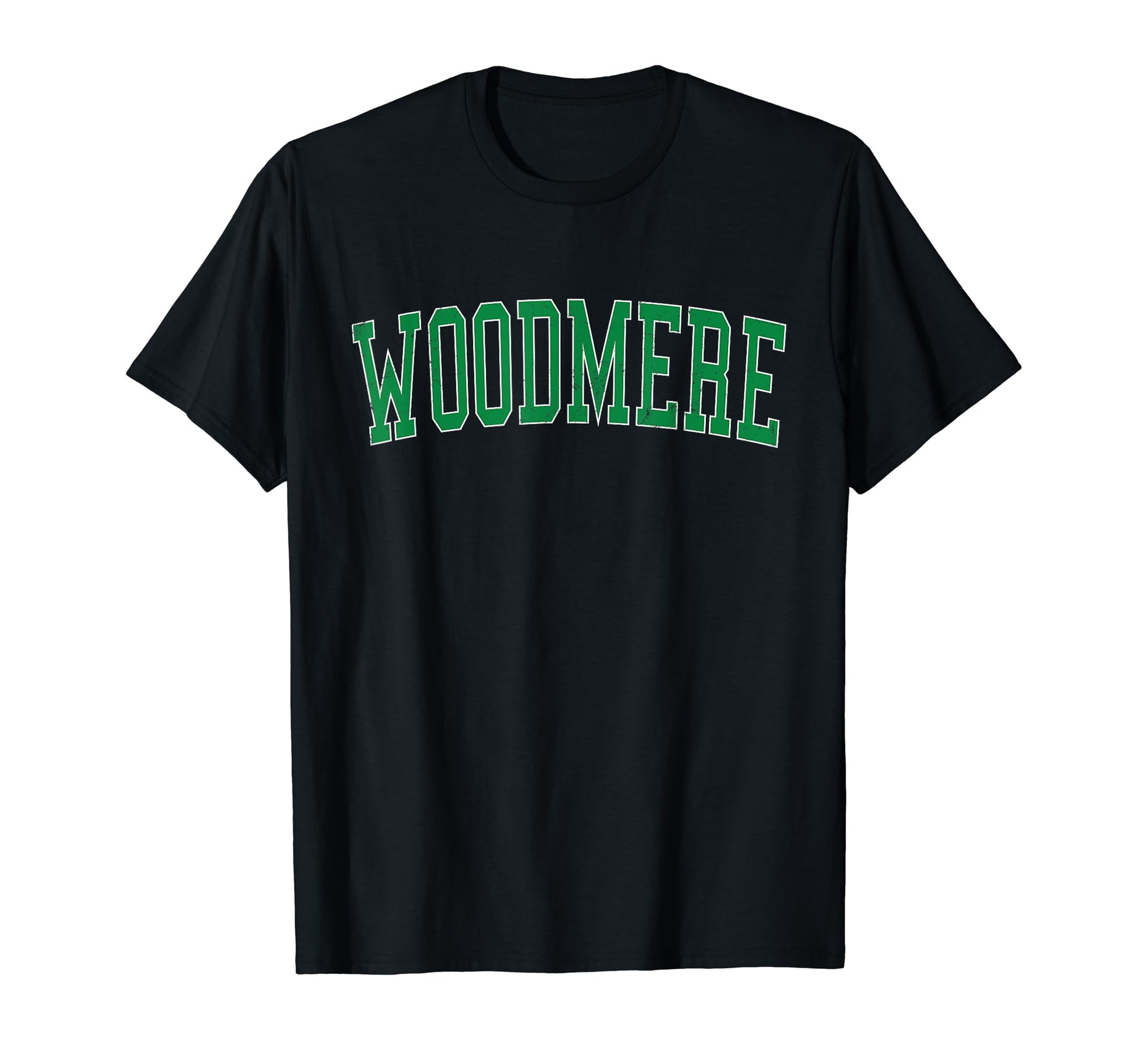Woodmere La Distressed Green Varsity T-Shirt - Custom Art Print Men Women - T-Shirt, Sweatshirt, Hoodie