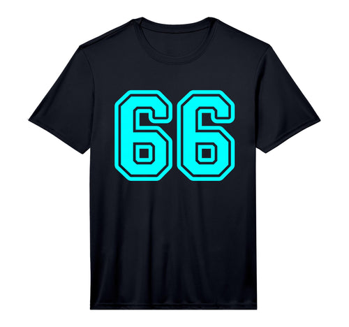 Jersey 66 Cyan Sports Team Jersey Number T-Shirt - Minimalist Print Unisex - T-Shirt, Sweatshirt, Hoodie