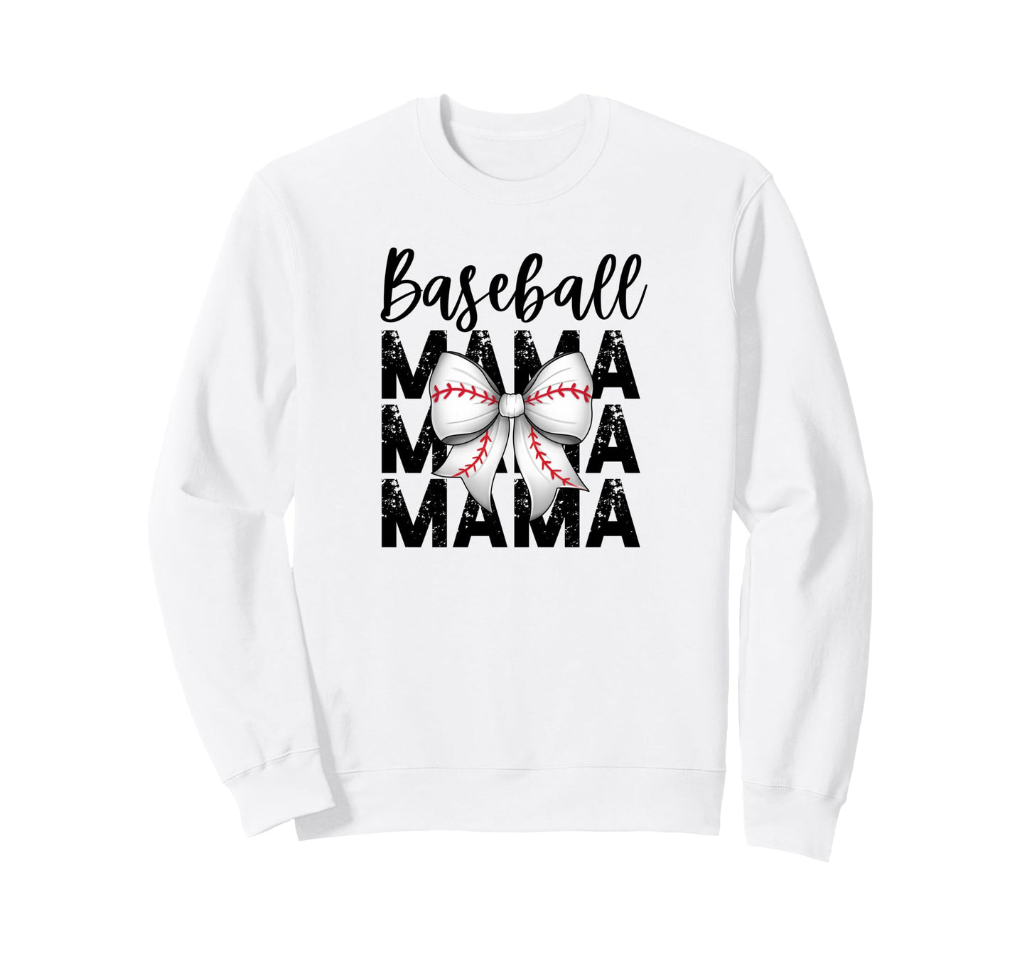 Baseball Bow Red Detail Sweatshirt - Streetwear Style Men Women - T-Shirt, Sweatshirt, Hoodie