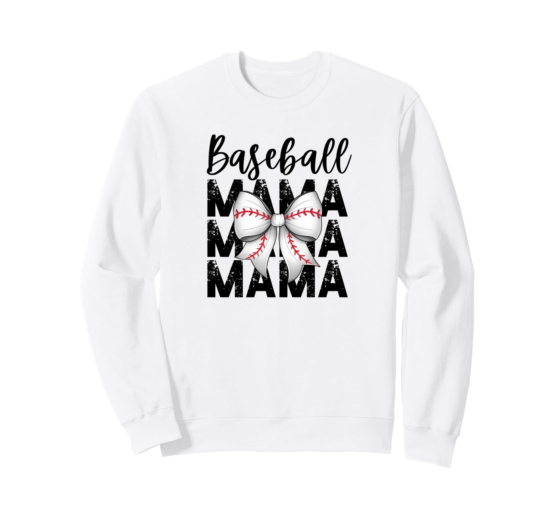 Baseball Bow Red Detail Sweatshirt - Streetwear Style Men Women - T-Shirt, Sweatshirt, Hoodie