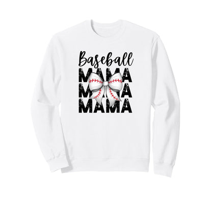 Baseball Bow Red Detail Sweatshirt - Streetwear Style Men Women - T-Shirt, Sweatshirt, Hoodie