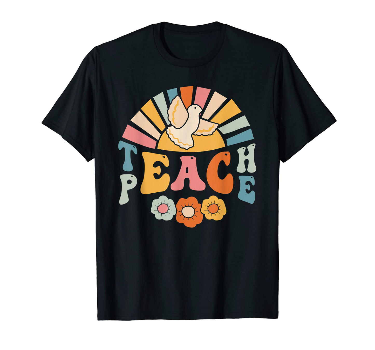 Teach Peace Back To School Teach Love T-Shirt - Custom Art Print Men Women - T-Shirt, Sweatshirt, Hoodie