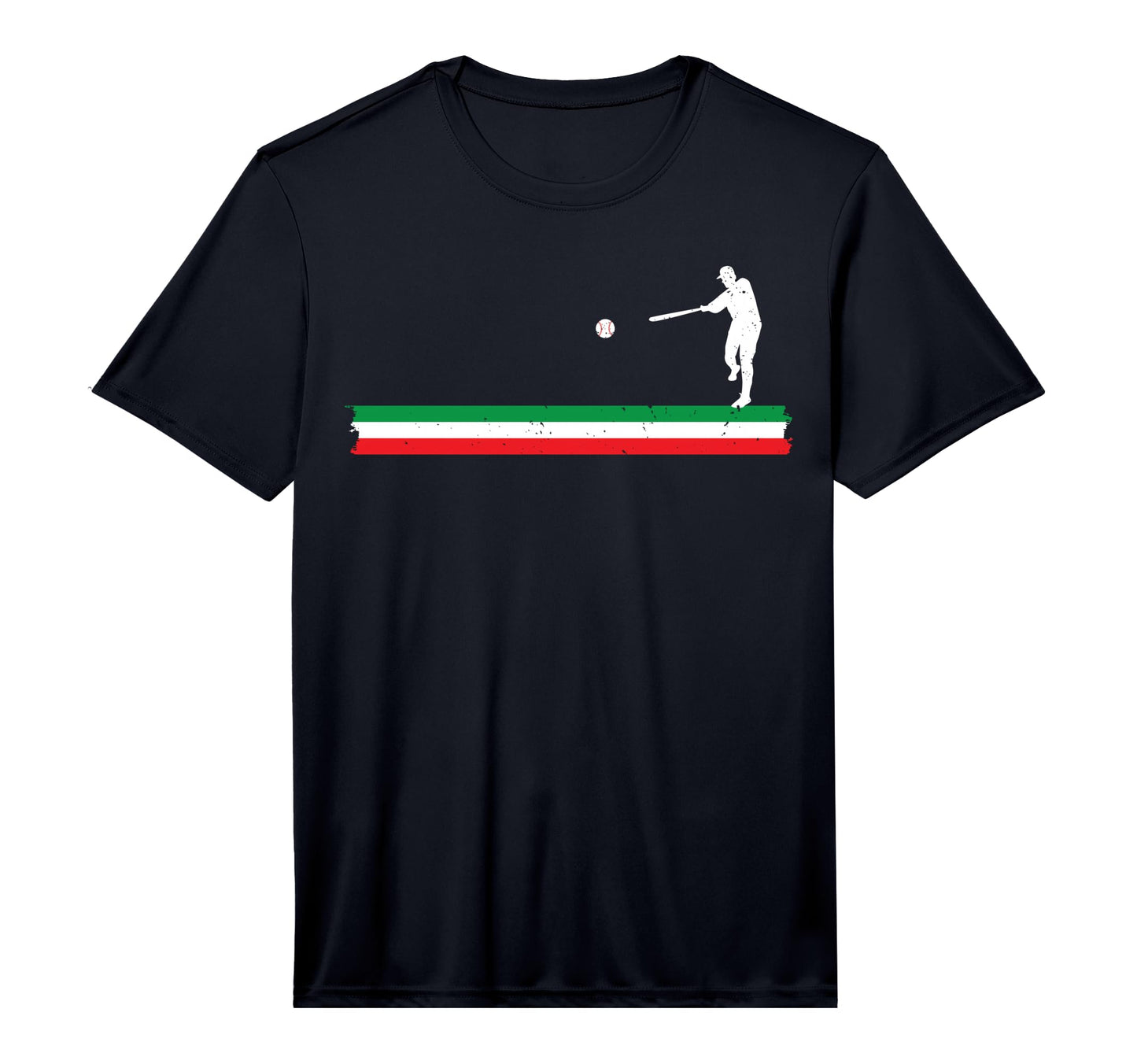 Mens Italian Flag Baseball Player Coach T-Shirt - Graphic Print for Adults - T-Shirt, Sweatshirt, Hoodie