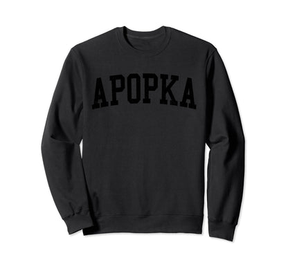 Apopka Fl Distressed Black Varsity Sweatshirt - Custom Art Print Men Women - T-Shirt, Sweatshirt, Hoodie