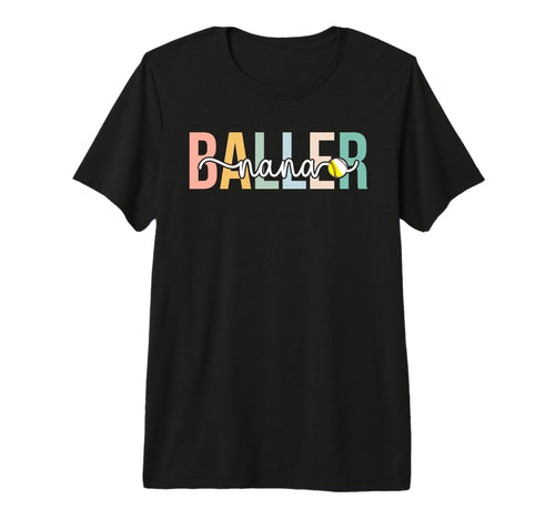 Baller Nana Boho Softball Baseball Nana T-Shirt - Custom Art Print Unisex - T-Shirt, Sweatshirt, Hoodie
