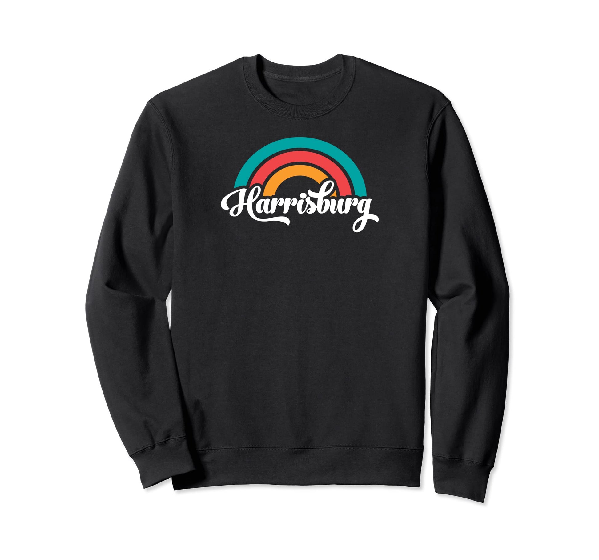 Harrisburg Pa Script Rainbow Sweatshirt - Aesthetic Graphic Men Women - T-Shirt, Sweatshirt, Hoodie