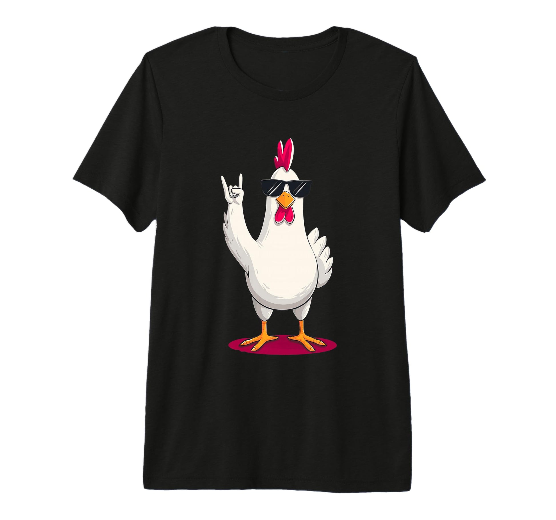 Chicken Funny Animal Cartoon Rock T-Shirt - Fun Novelty Design Men Women - T-Shirt, Sweatshirt, Hoodie
