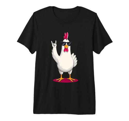 Chicken Funny Animal Cartoon Rock T-Shirt - Fun Novelty Design Men Women - T-Shirt, Sweatshirt, Hoodie
