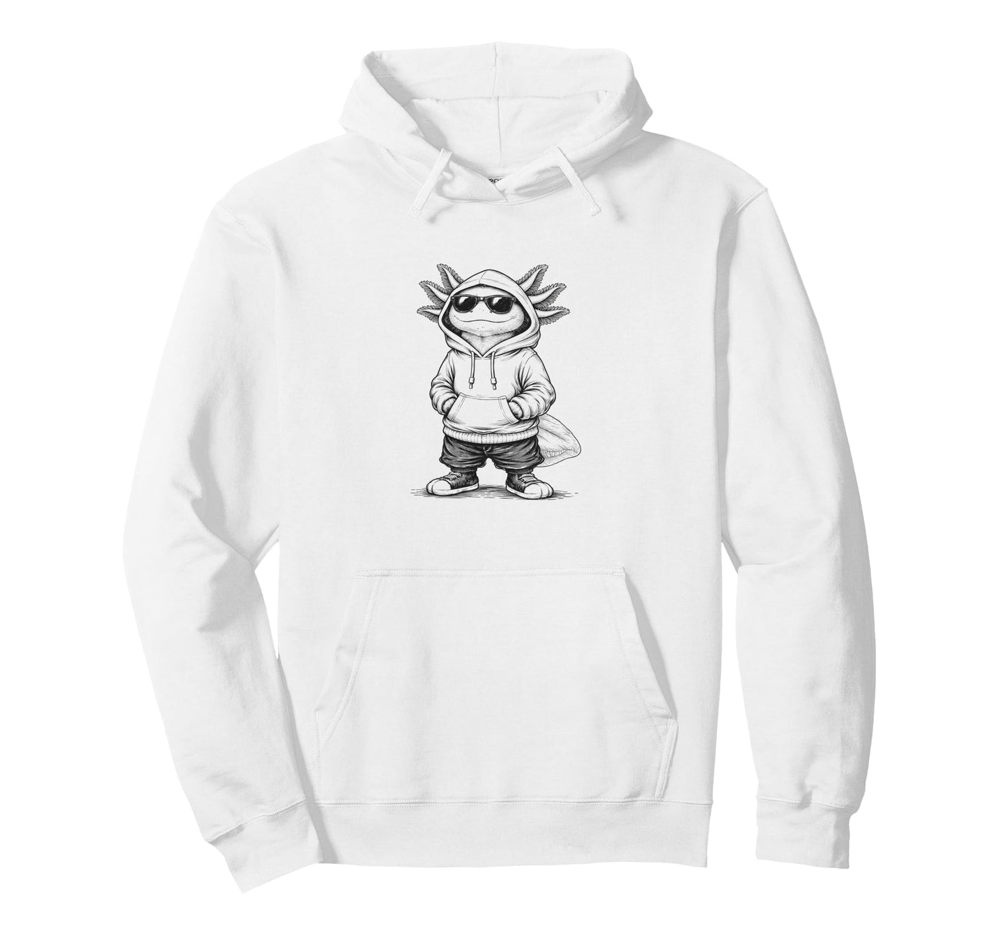 Axolotl Sunglasses Street Funny Hoodie - Custom Art Print Men Women - T-Shirt, Sweatshirt, Hoodie
