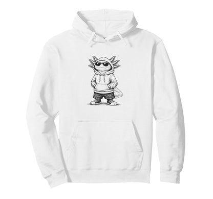 Axolotl Sunglasses Street Funny Hoodie - Custom Art Print Men Women - T-Shirt, Sweatshirt, Hoodie