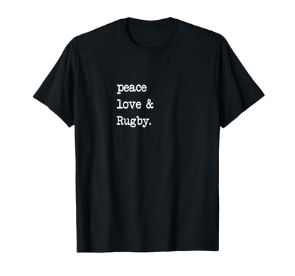 Peace Love Rugby Rugby T-Shirt - Novelty Apparel Men Women - T-Shirt, Sweatshirt, Hoodie
