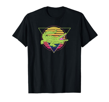 Alligator Futuristic Miami Vaporwave T-Shirt - Novelty Apparel Unisex - T-Shirt, Sweatshirt, Hoodie