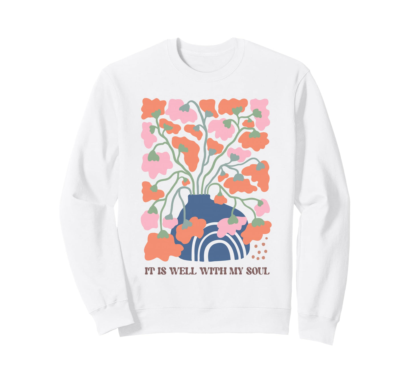 Abstract Floral Vase Rainbow Sweatshirt - Minimalist Print Men Women - T-Shirt, Sweatshirt, Hoodie
