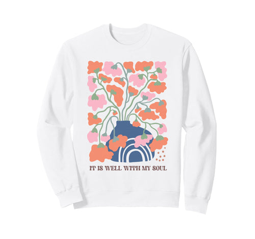 Abstract Floral Vase Rainbow Sweatshirt - Minimalist Print Men Women - T-Shirt, Sweatshirt, Hoodie