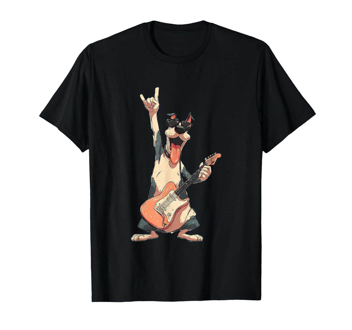 Funny Rock Dog Cartoon Music Lover T-Shirt - Fun Novelty Design Unisex - T-Shirt, Sweatshirt, Hoodie