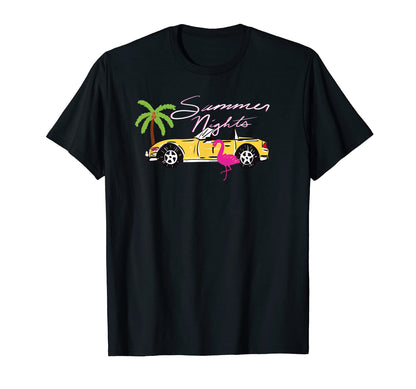 80S Summer Nights Y2K Aesthetic T-Shirt - Aesthetic Graphic for Adults - T-Shirt, Sweatshirt, Hoodie