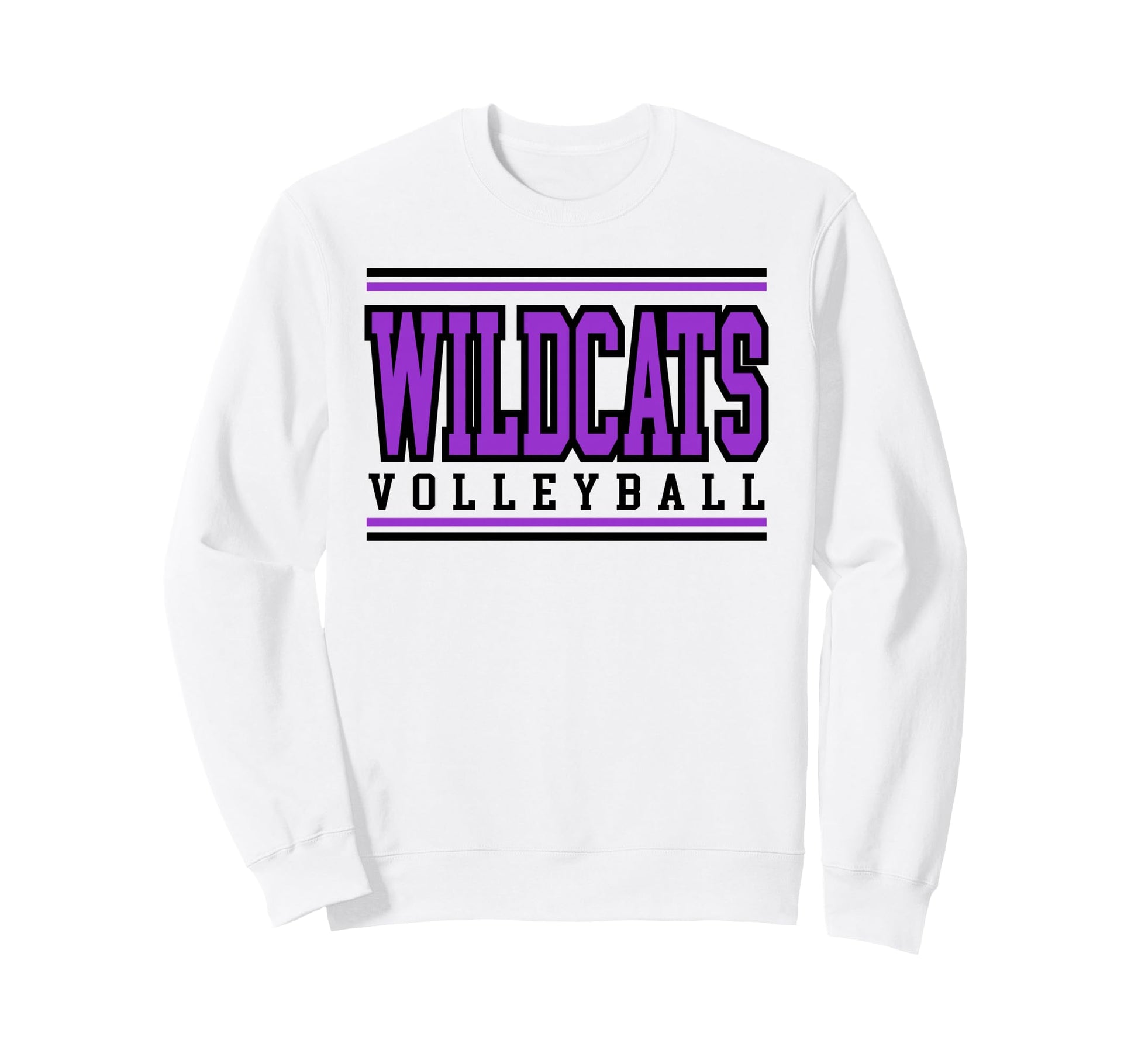 Wildcats Volleyball Mom Game Day Purple Sweatshirt - Unique Graphic Unisex - T-Shirt, Sweatshirt, Hoodie