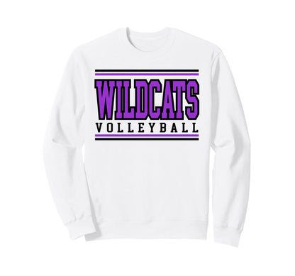 Wildcats Volleyball Mom Game Day Purple Sweatshirt - Unique Graphic Unisex - T-Shirt, Sweatshirt, Hoodie