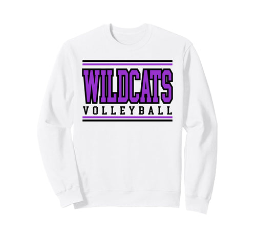Wildcats Volleyball Mom Game Day Purple Sweatshirt - Unique Graphic Unisex - T-Shirt, Sweatshirt, Hoodie