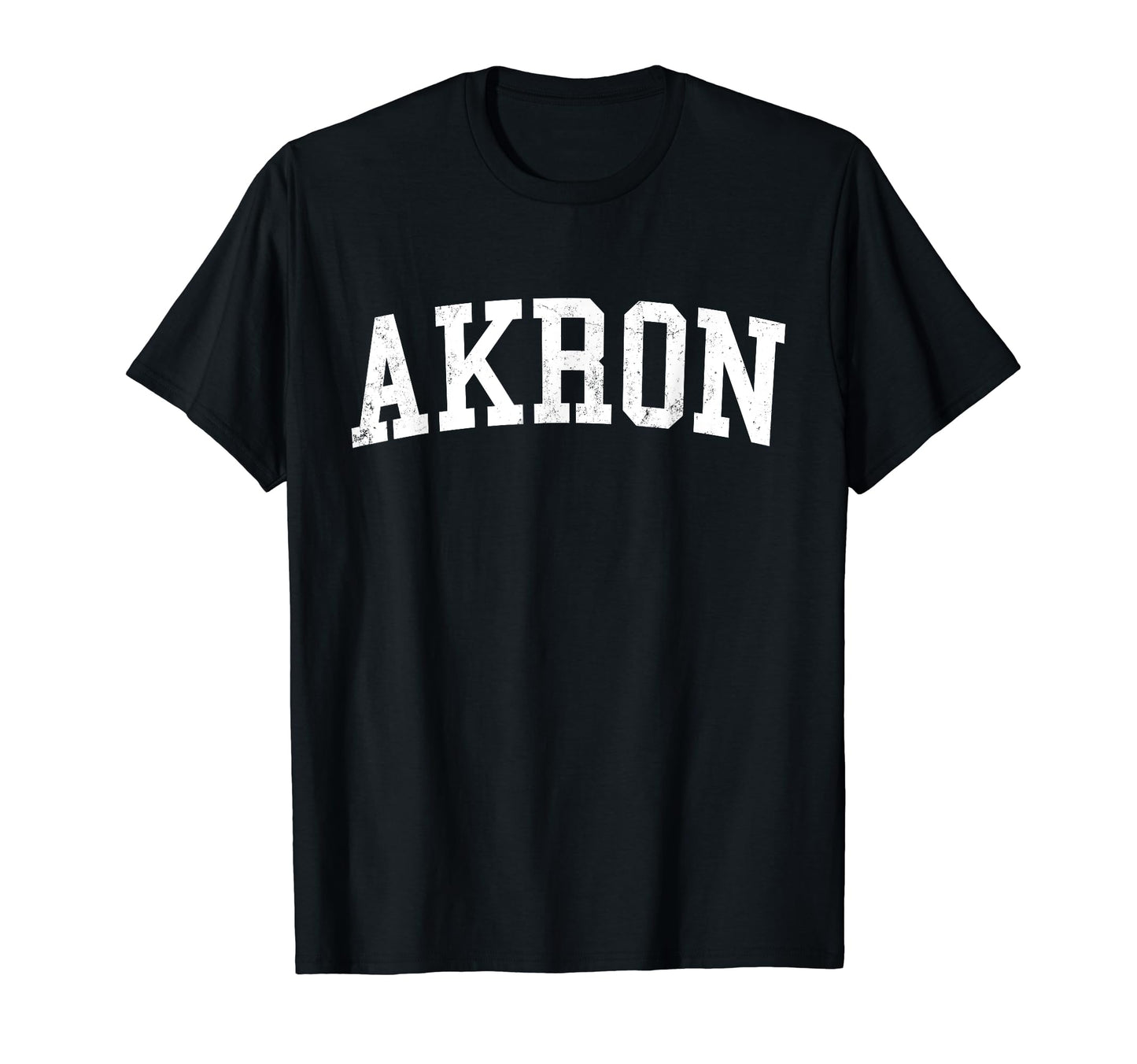 Akron Oh Distressed White Varsity T-Shirt - Trendy Graphic Men Women - T-Shirt, Sweatshirt, Hoodie