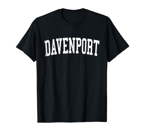 Davenport Ia Distressed White Varsity T-Shirt - Streetwear Style for Adults - T-Shirt, Sweatshirt, Hoodie