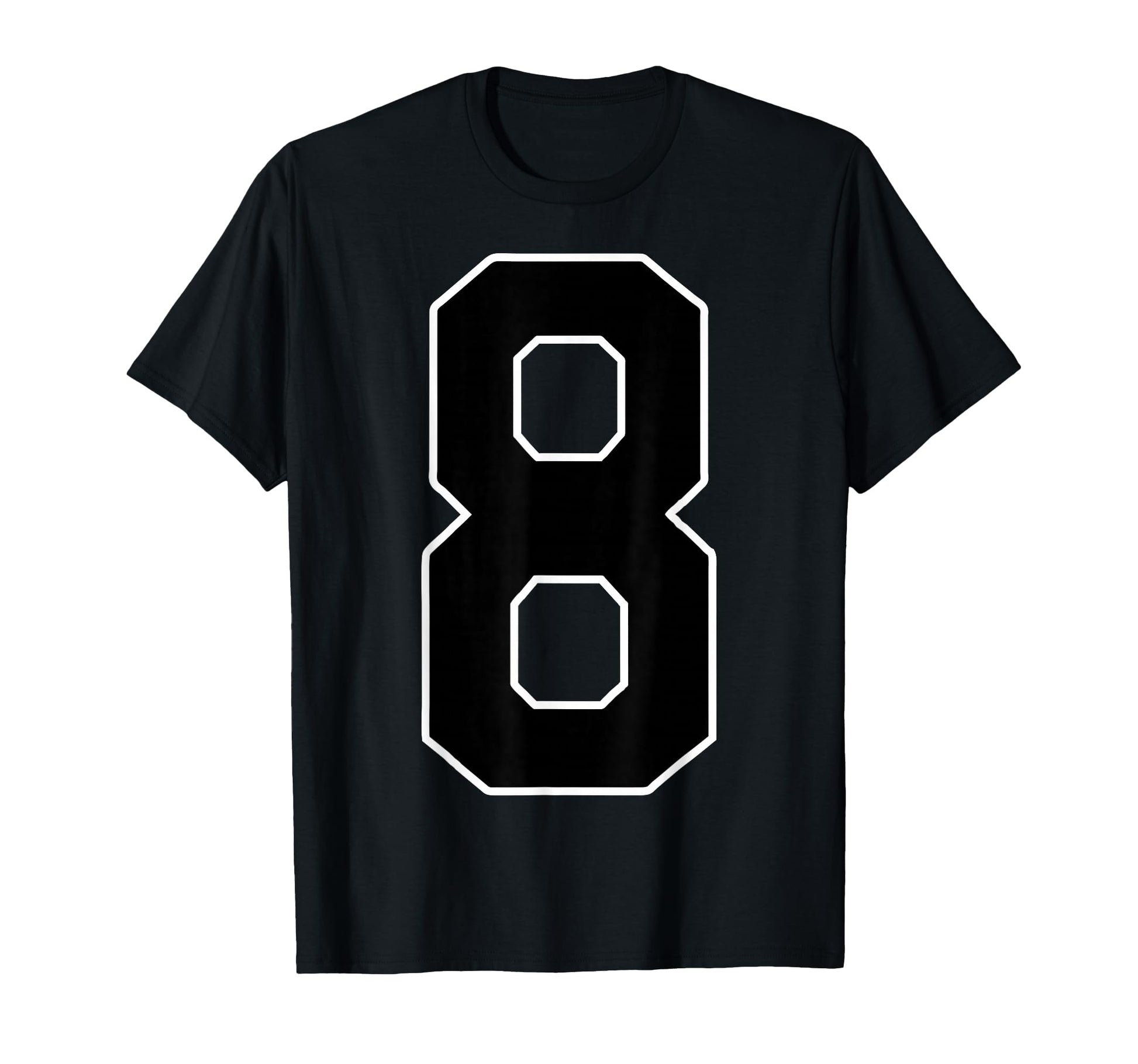 Black Sports Team Number 8 Fan T-Shirt - Novelty Apparel for Adults - T-Shirt, Sweatshirt, Hoodie