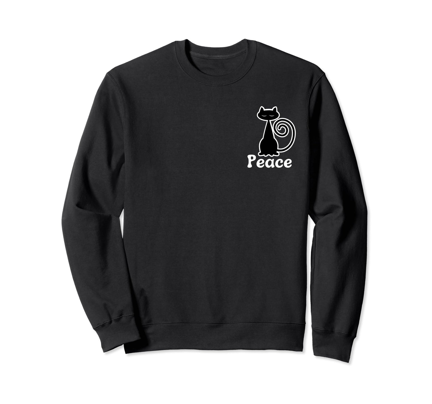 Cats Need Peace Funny Peace Love Sweatshirt - Minimalist Print for Adults - T-Shirt, Sweatshirt, Hoodie