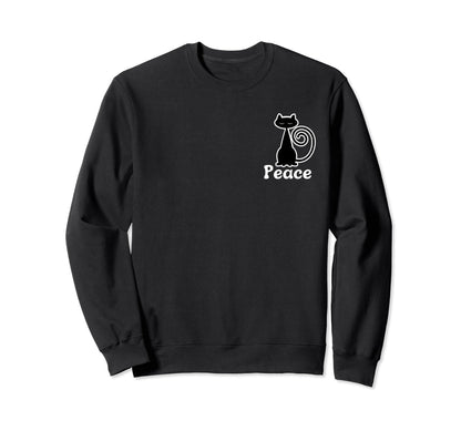 Cats Need Peace Funny Peace Love Sweatshirt - Minimalist Print for Adults - T-Shirt, Sweatshirt, Hoodie