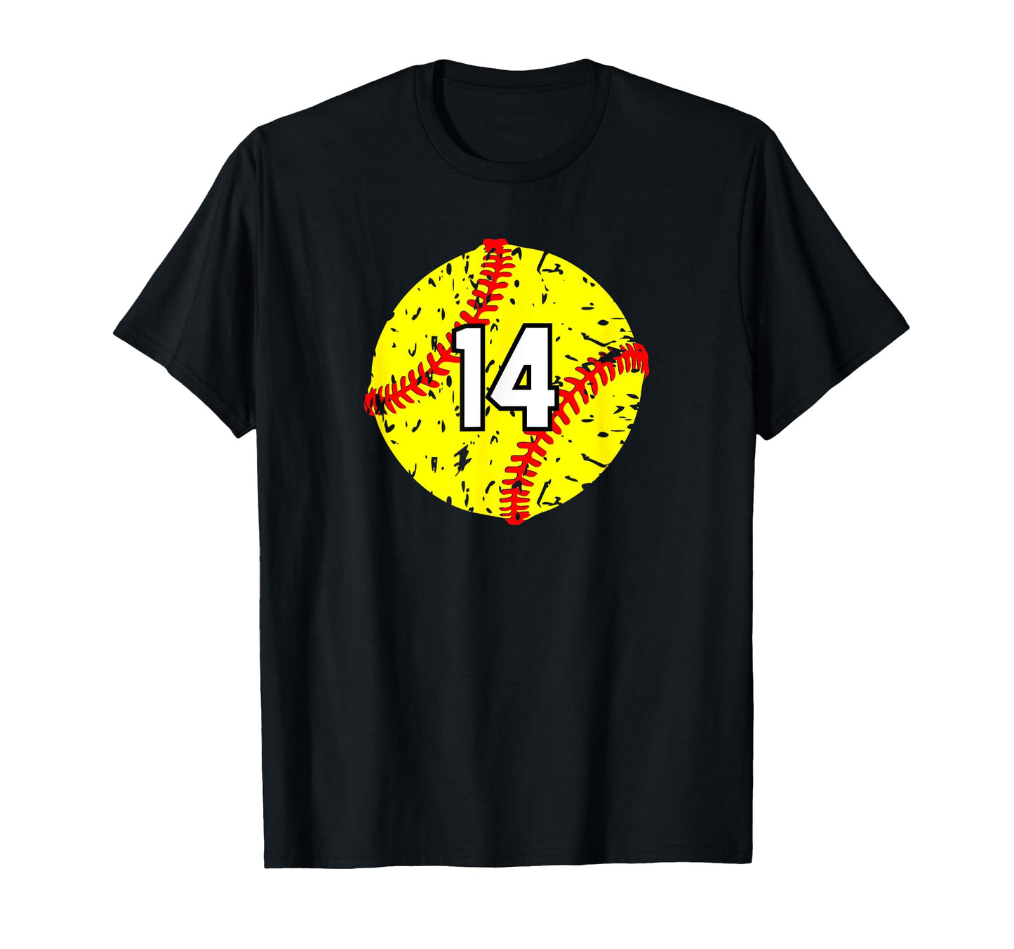 Softball 14 Sport Varsity Number T-Shirt - Casual Everyday Wear Men Women - T-Shirt, Sweatshirt, Hoodie