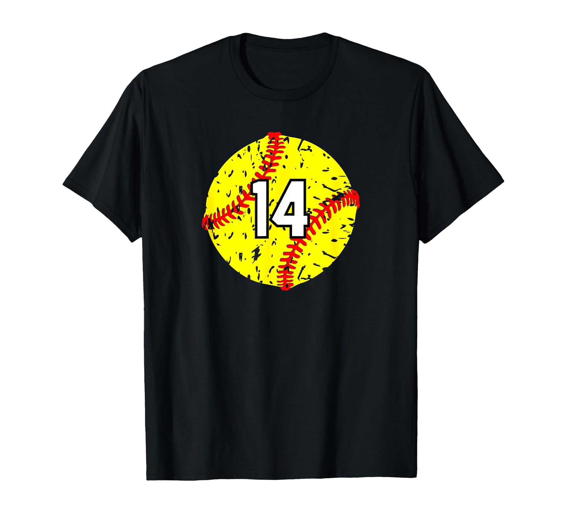 Softball 14 Sport Varsity Number T-Shirt - Casual Everyday Wear Men Women - T-Shirt, Sweatshirt, Hoodie