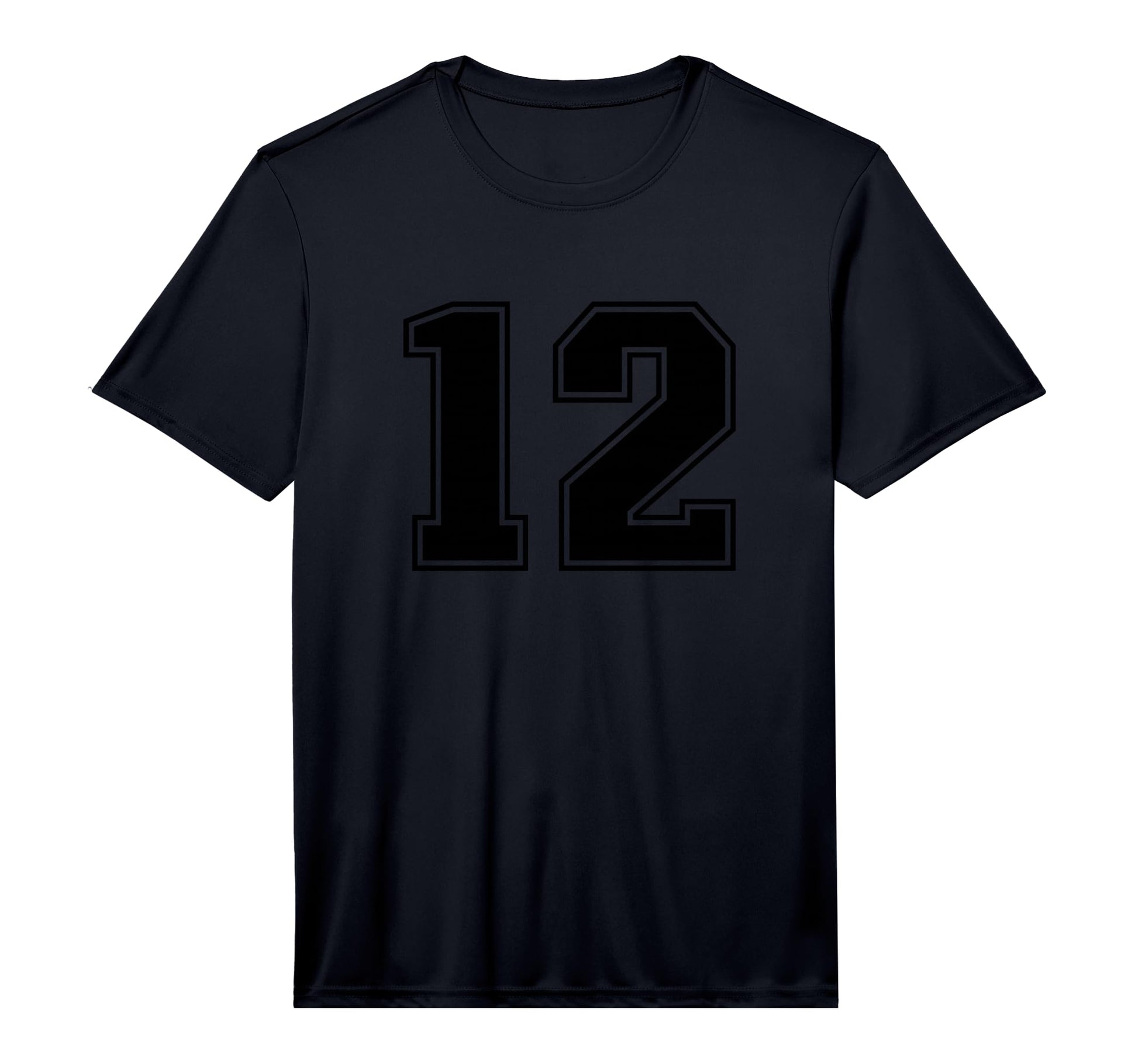 Black Sports Team Number 12 T-Shirt - Streetwear Style Men Women - T-Shirt, Sweatshirt, Hoodie