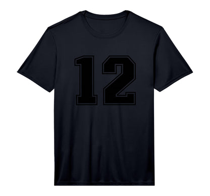 Black Sports Team Number 12 T-Shirt - Streetwear Style Men Women - T-Shirt, Sweatshirt, Hoodie