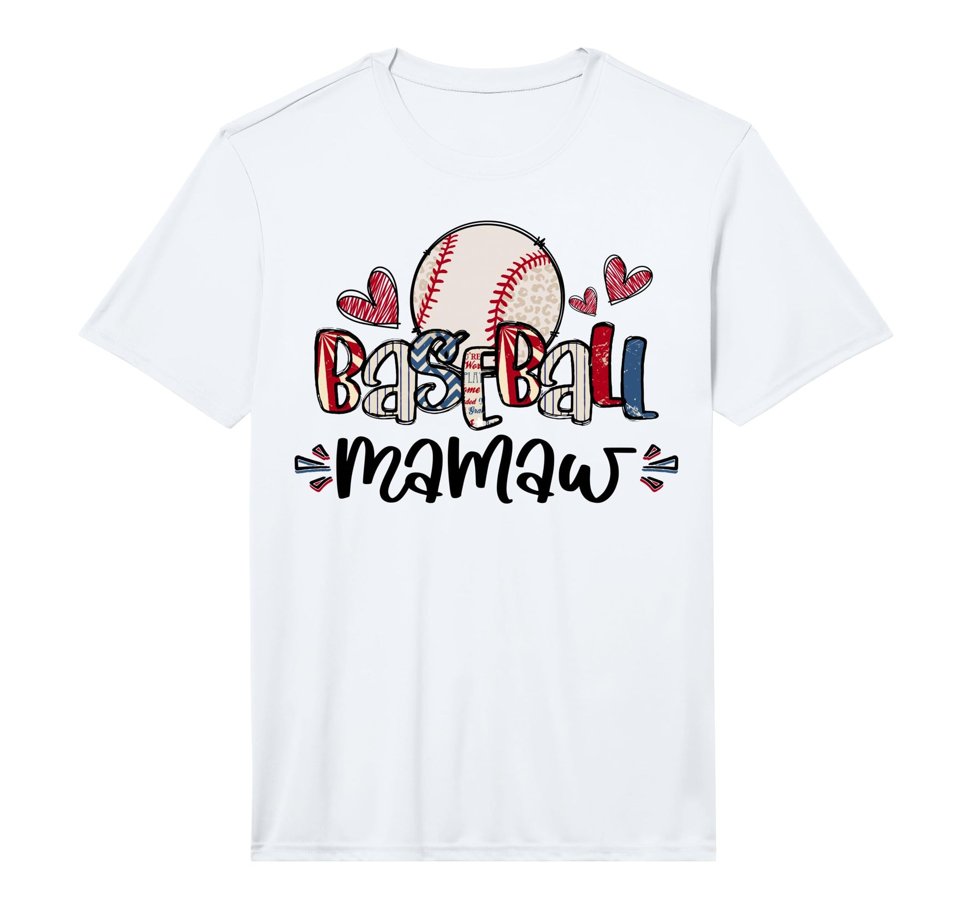 Baseball Mamaw Heart Proud Baseball T-Shirt - Custom Art Print Unisex - T-Shirt, Sweatshirt, Hoodie