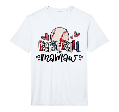 Baseball Mamaw Heart Proud Baseball T-Shirt - Custom Art Print Unisex - T-Shirt, Sweatshirt, Hoodie