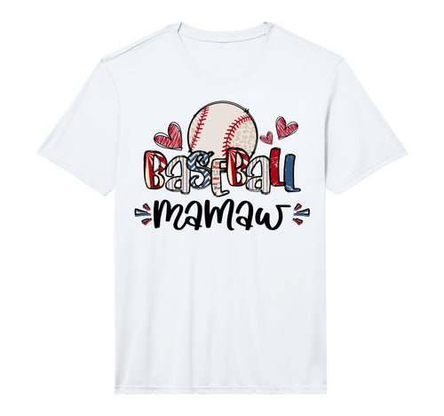 Baseball Mamaw Heart Proud Baseball T-Shirt - Custom Art Print Unisex - T-Shirt, Sweatshirt, Hoodie
