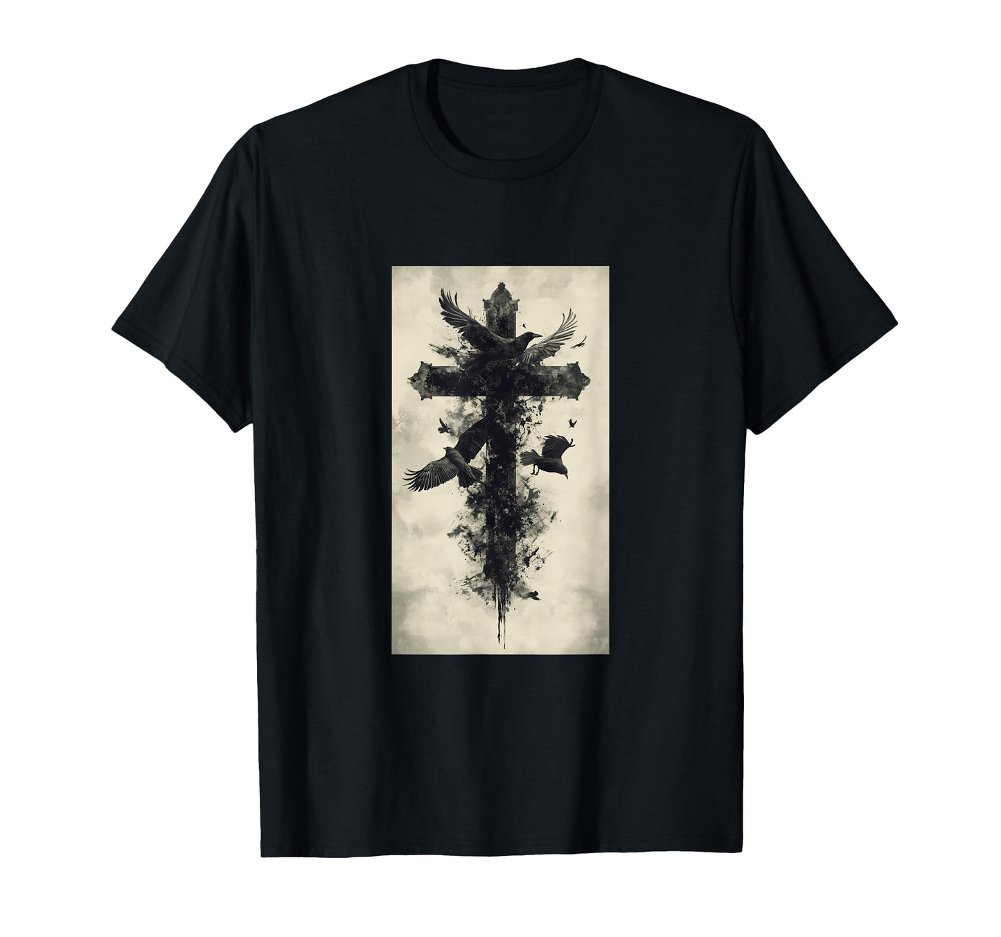 Gothic Cross Grunge Aesthetic Y2K T-Shirt - Minimalist Print Men Women - T-Shirt, Sweatshirt, Hoodie