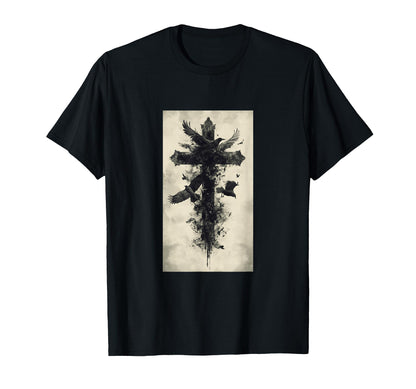 Gothic Cross Grunge Aesthetic Y2K T-Shirt - Minimalist Print Men Women - T-Shirt, Sweatshirt, Hoodie