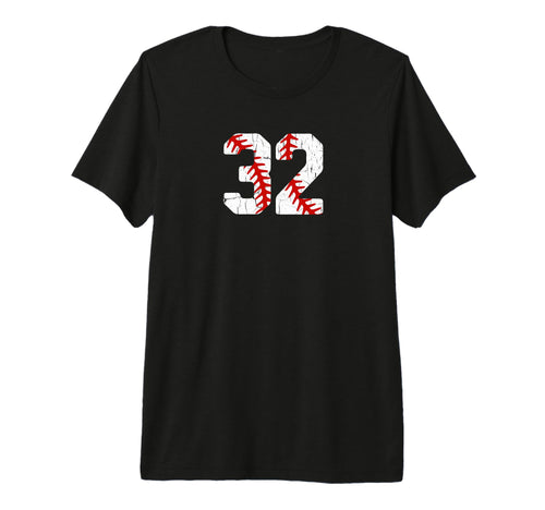 Baseball Player Jersey Number 32 32 T-Shirt - Custom Art Print Unisex - T-Shirt, Sweatshirt, Hoodie
