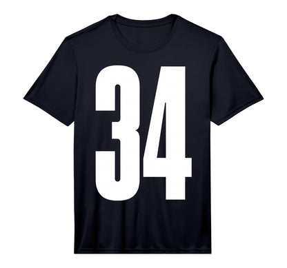 Sports Team White Number 34 Performance T-Shirt - Fun Novelty Design Unisex - T-Shirt, Sweatshirt, Hoodie
