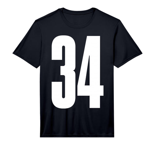 Sports Team White Number 34 Performance T-Shirt - Fun Novelty Design Unisex - T-Shirt, Sweatshirt, Hoodie
