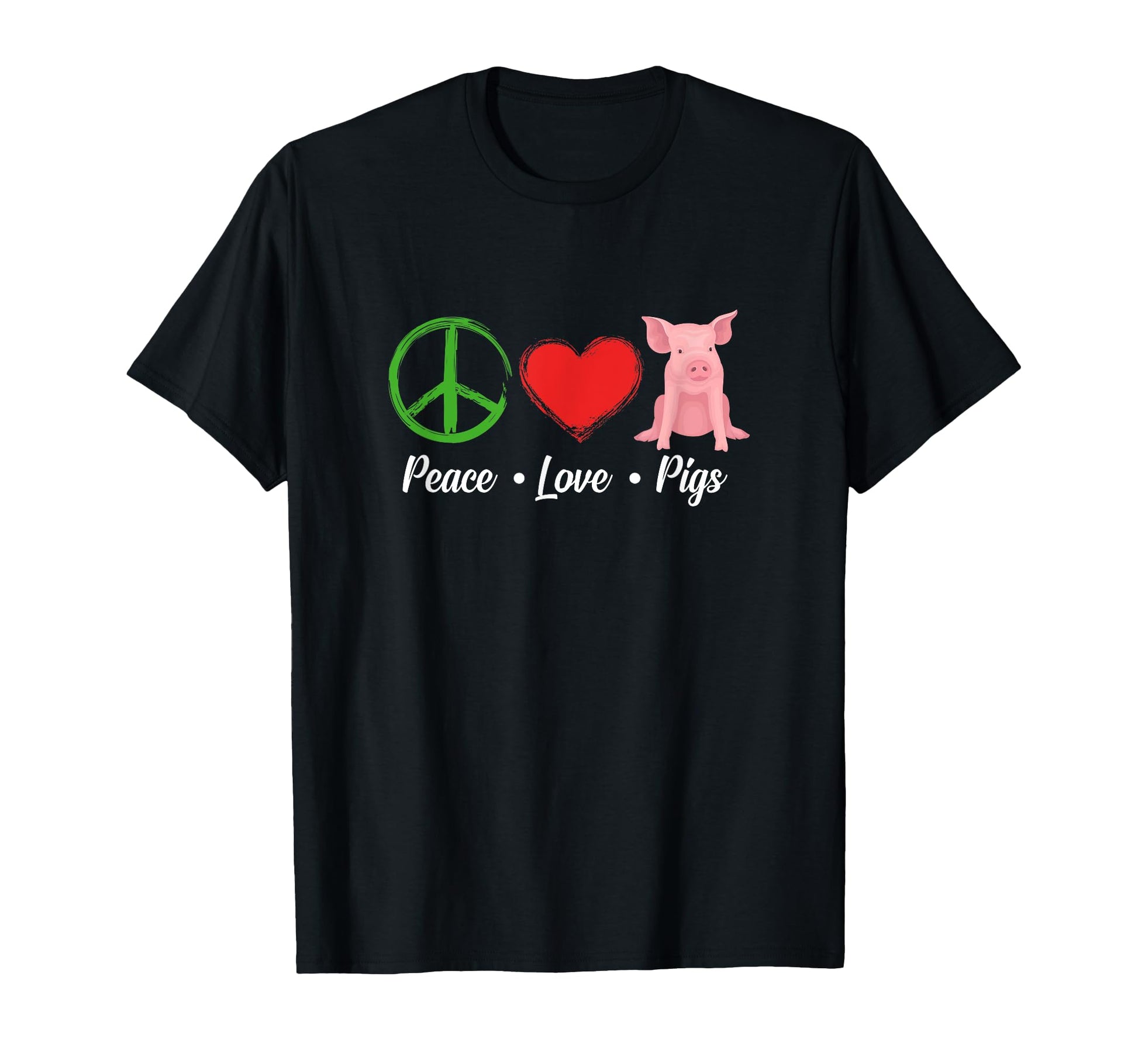 Funny Pig Lover Peace Love Pigs T-Shirt - Custom Art Print for Adults - T-Shirt, Sweatshirt, Hoodie